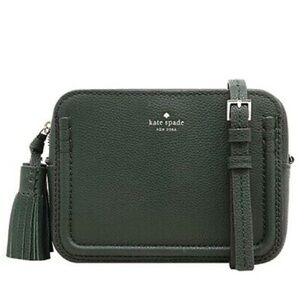 EUC Kate Spade Orchard Street Arla Forest Green Crossbody Tassel Whipstitching